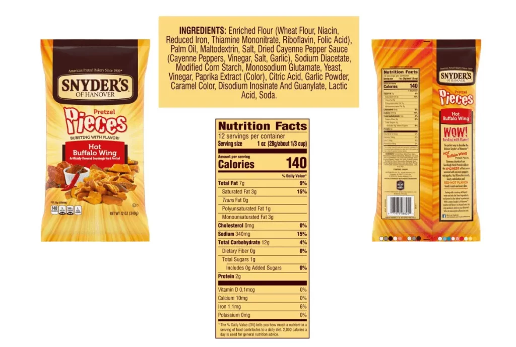 Snyders of Hanover Hot Buffalo Wing Flavored Pretzel Pieces