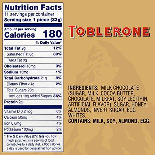 Toblerone Nutrition Facts