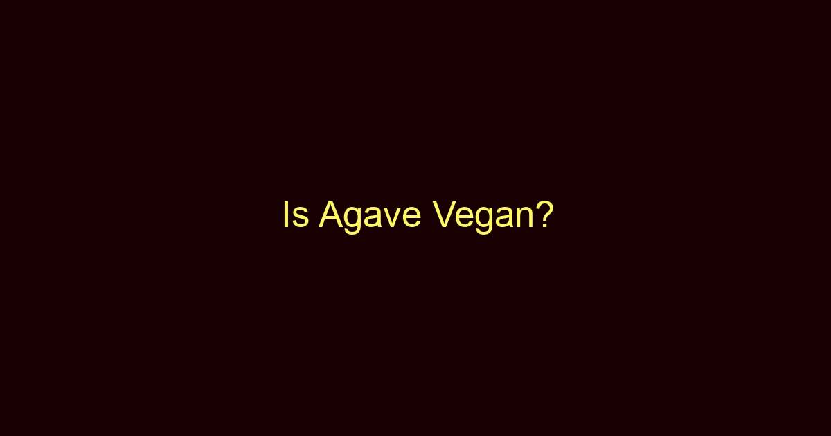 is agave vegan 8675 1