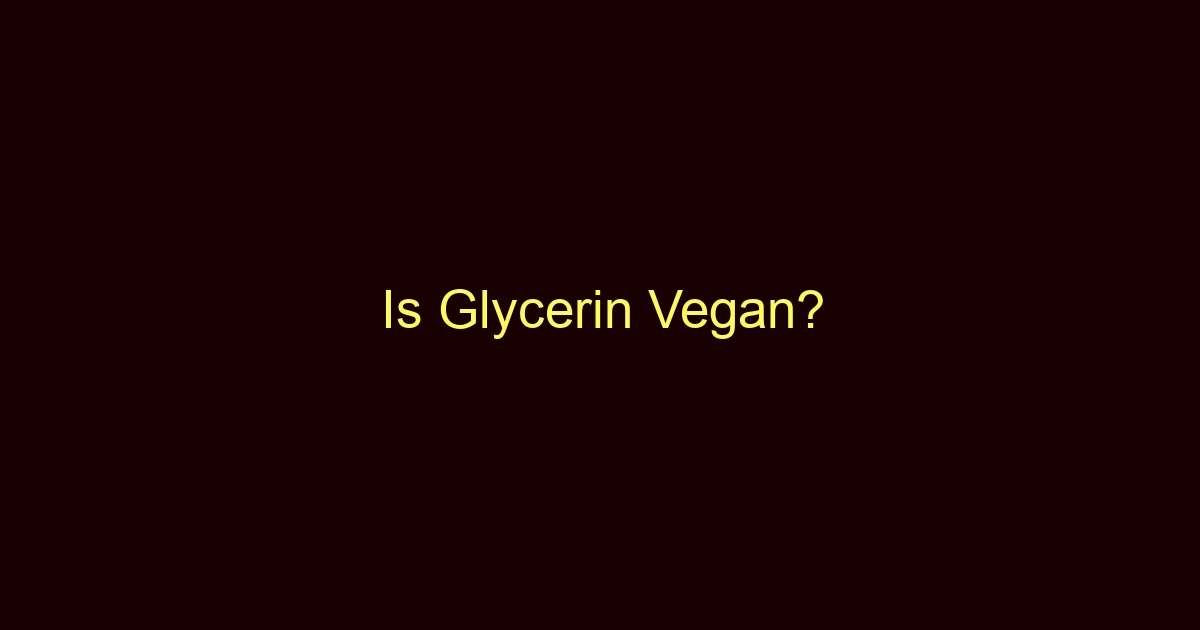 is glycerin vegan 9338