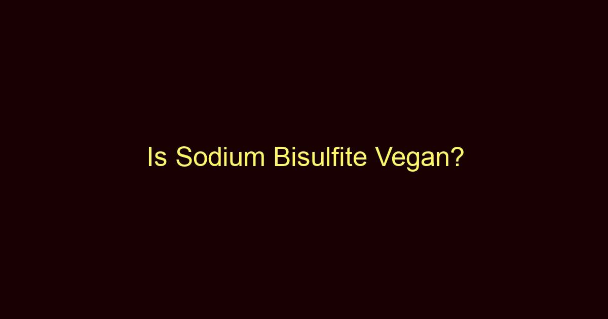 is sodium bisulfite vegan 9858