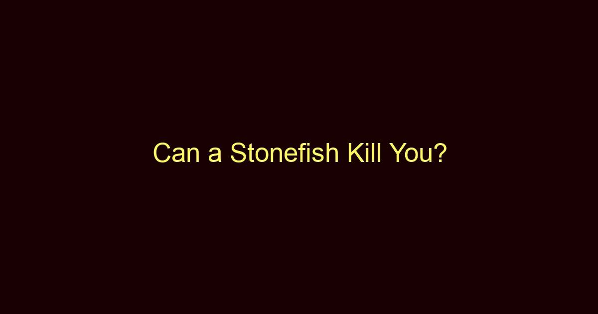 can a stonefish kill you 12096