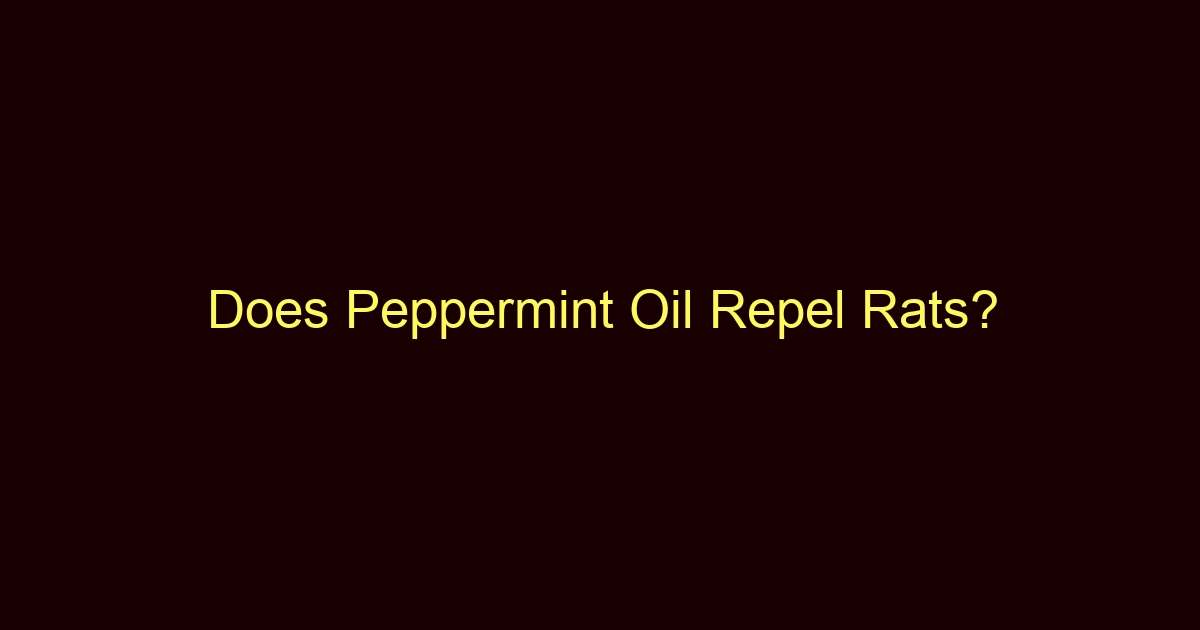 does peppermint oil repel rats 12416