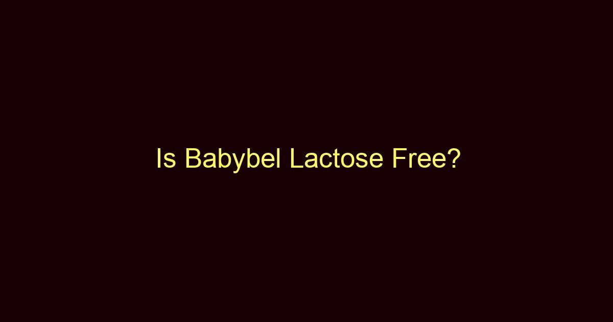 is babybel lactose free 12581
