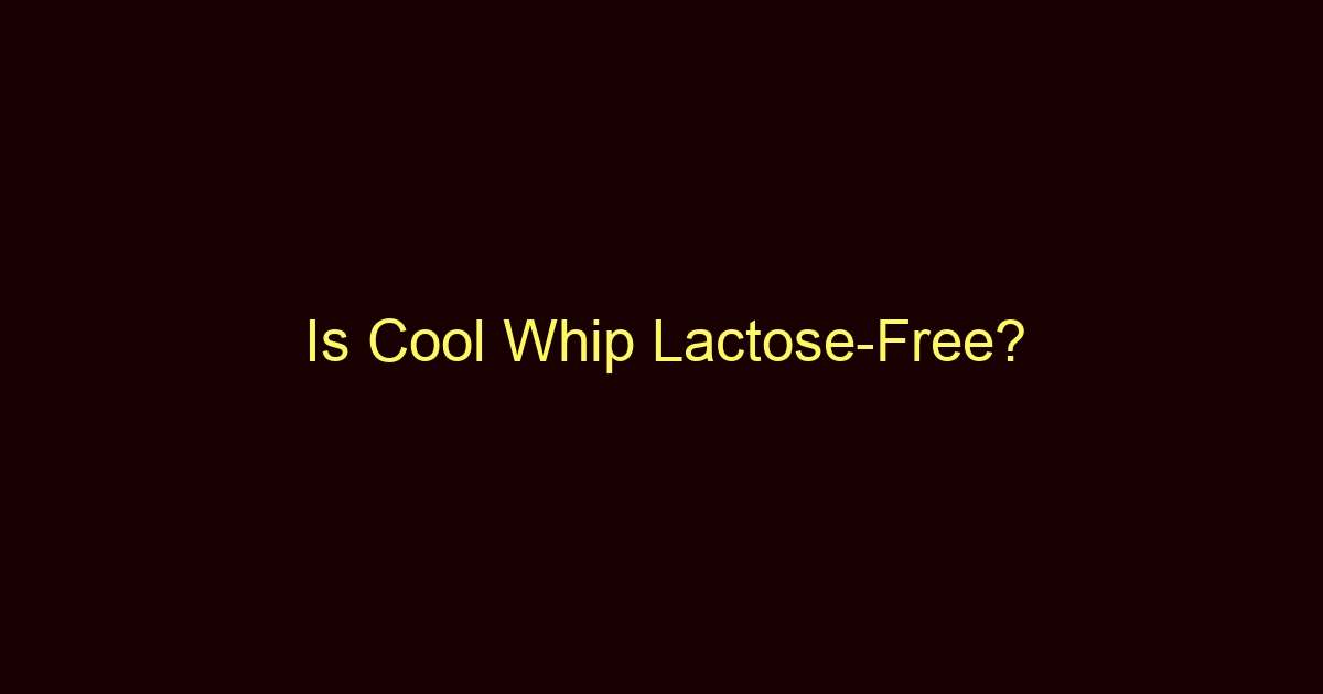 is cool whip lactose free 12492