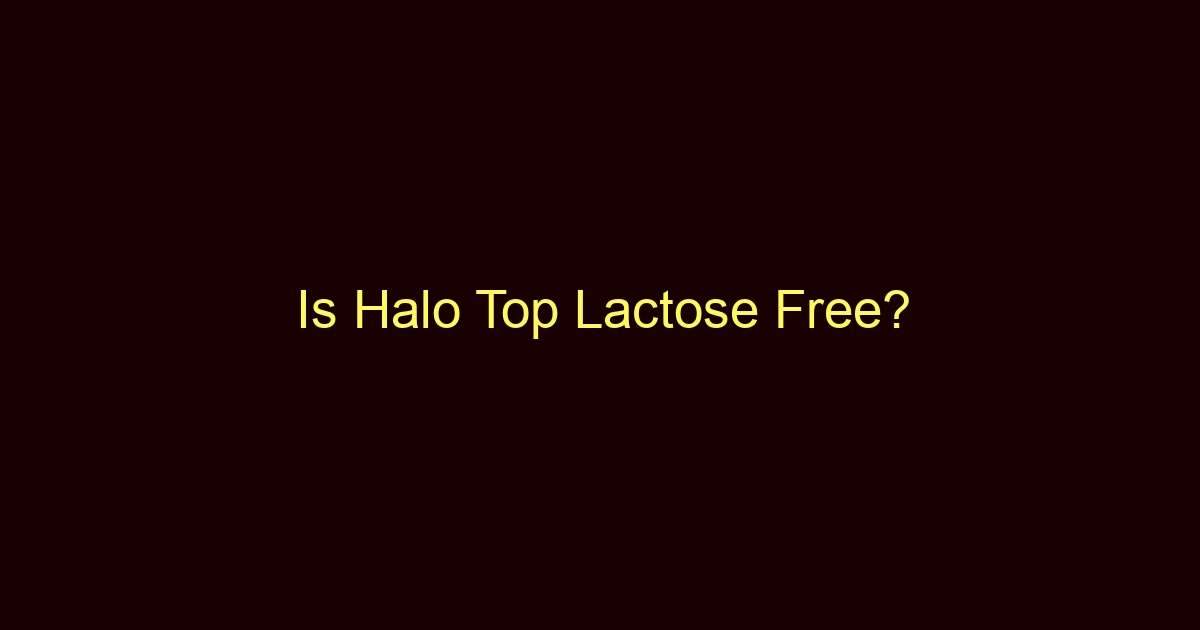 is halo top lactose free 12509