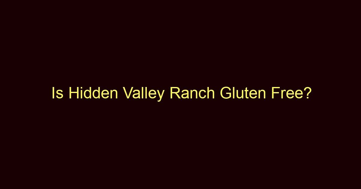 is hidden valley ranch gluten free 11969