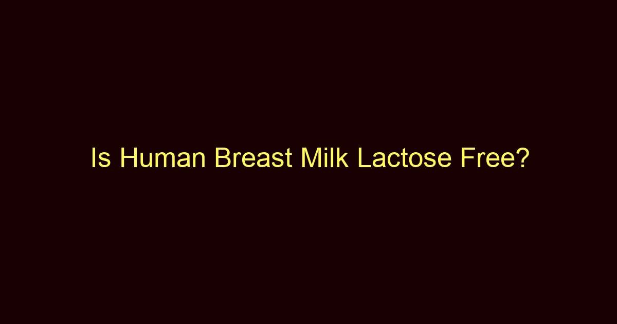 is human breast milk lactose free 12454