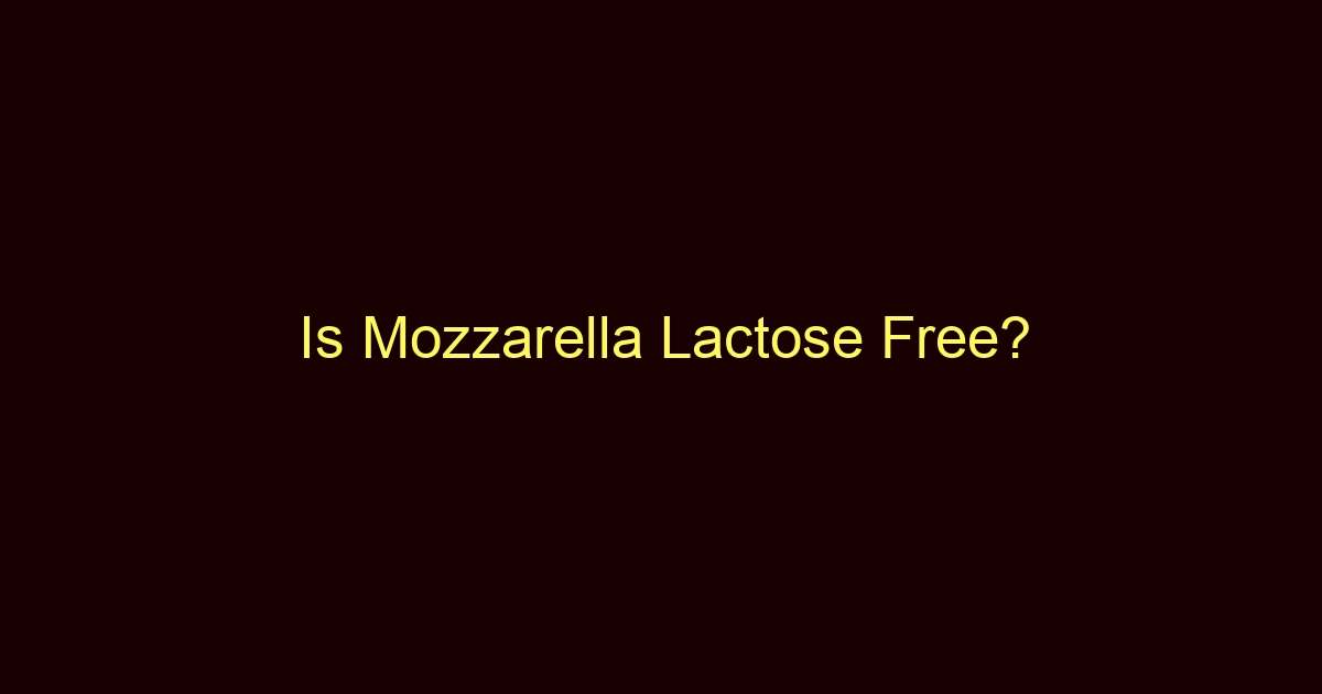 is mozzarella lactose free 12567