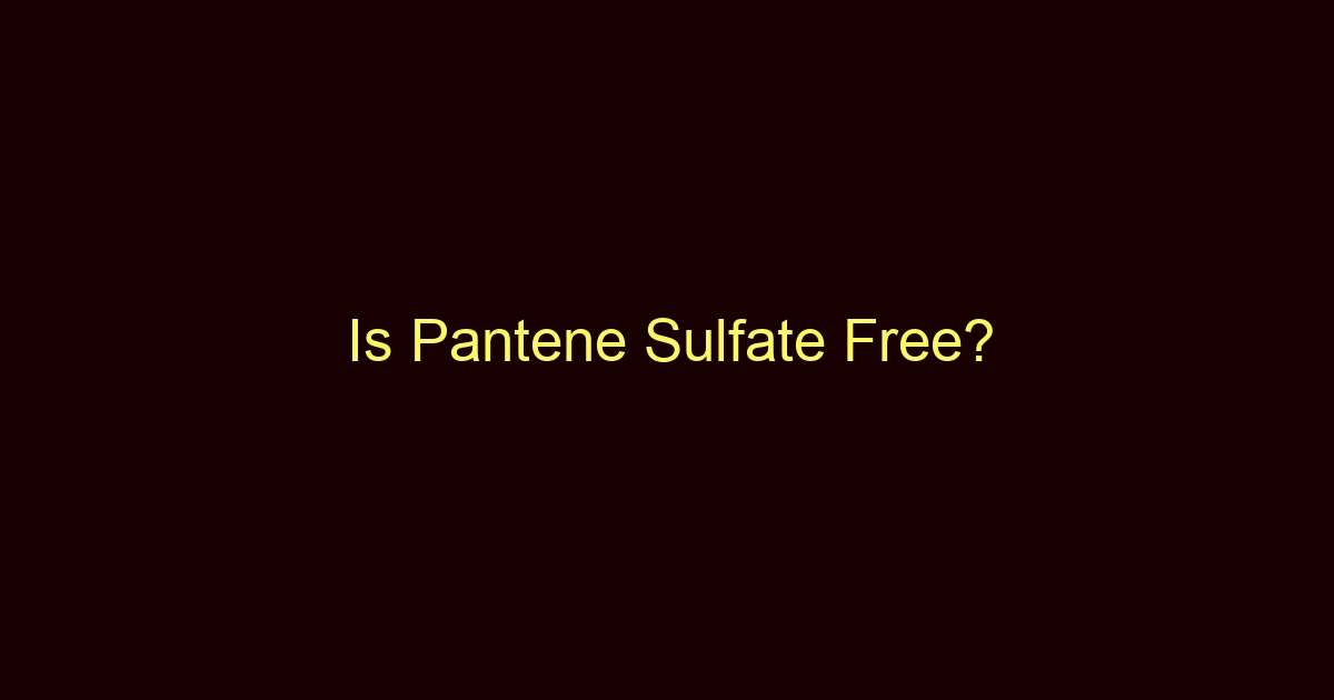 is pantene sulfate free 12719